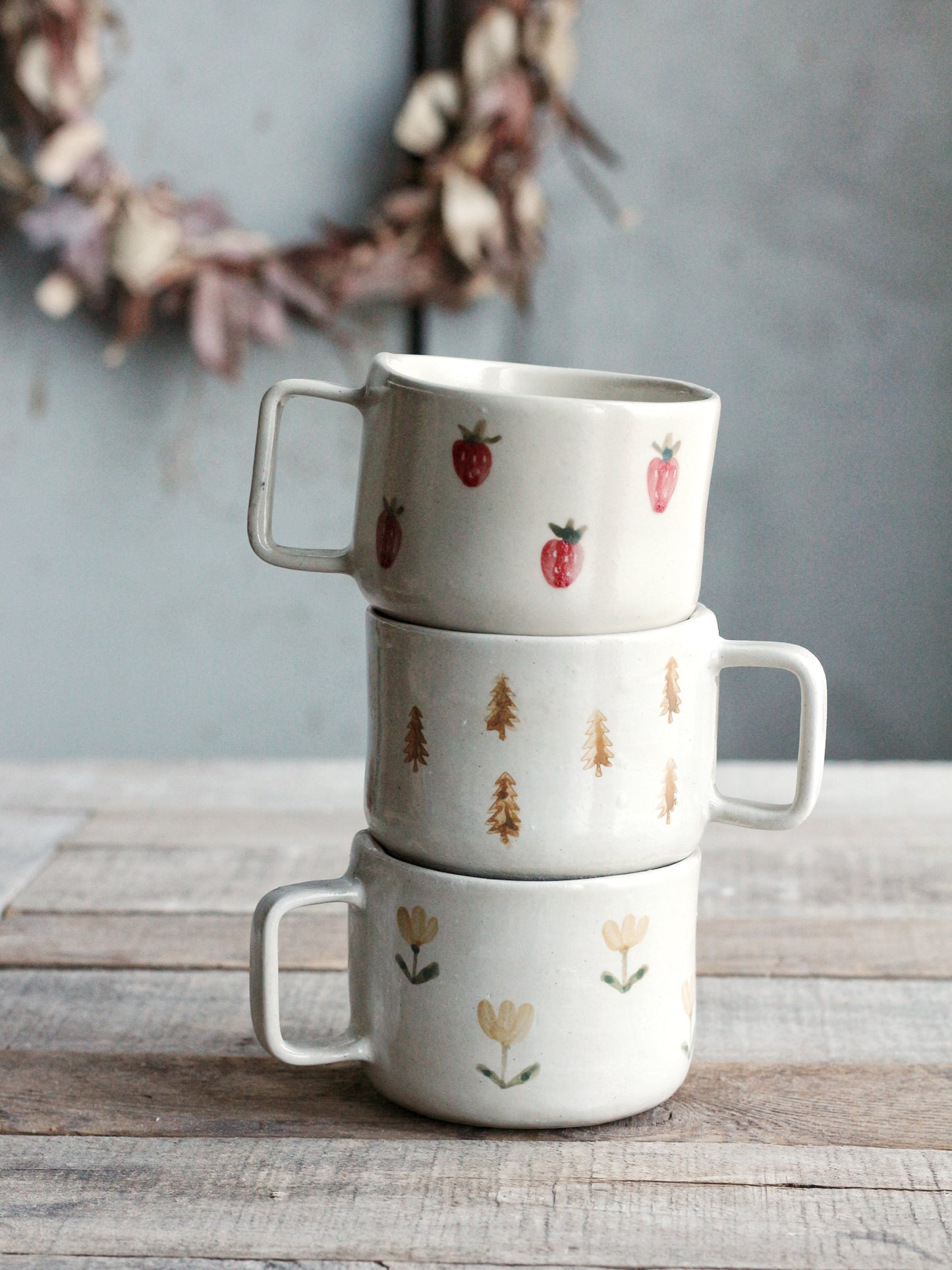 Cups "Tulips & Pines"